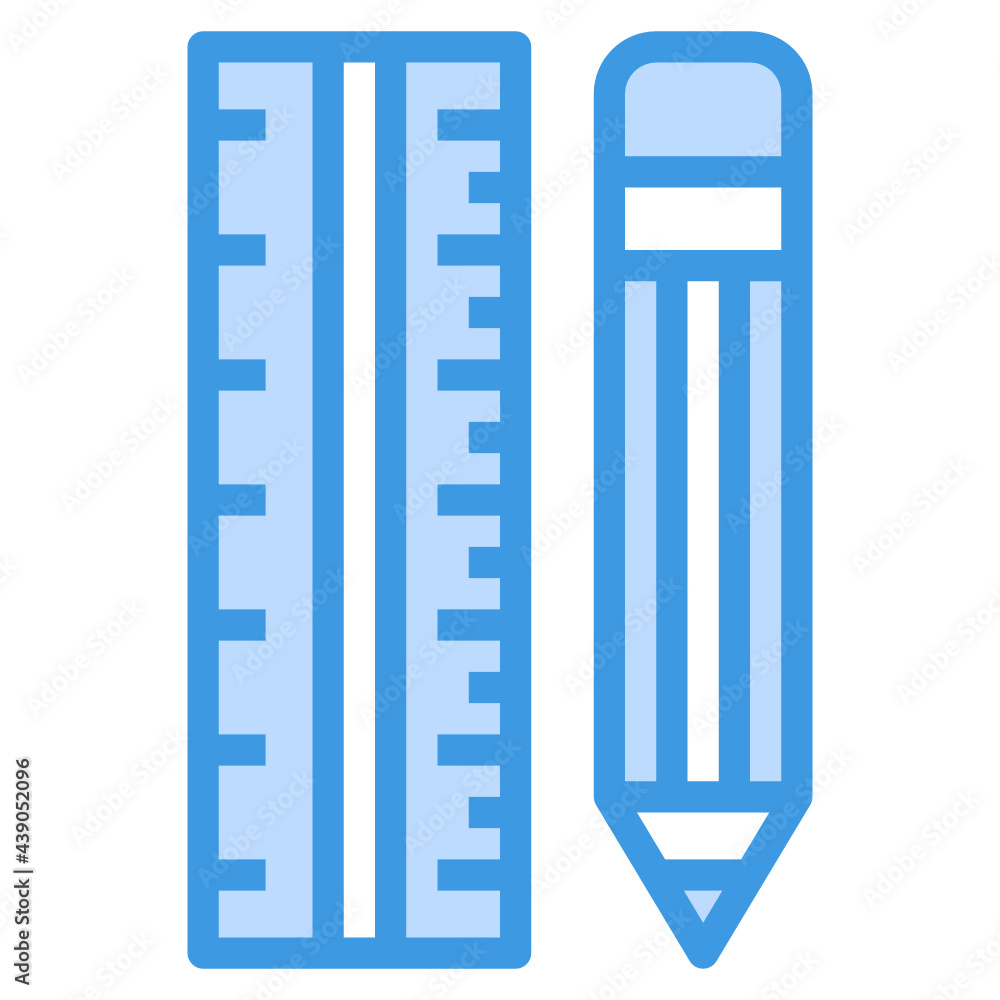 Pencil blue line icon Pencil blue line icon
