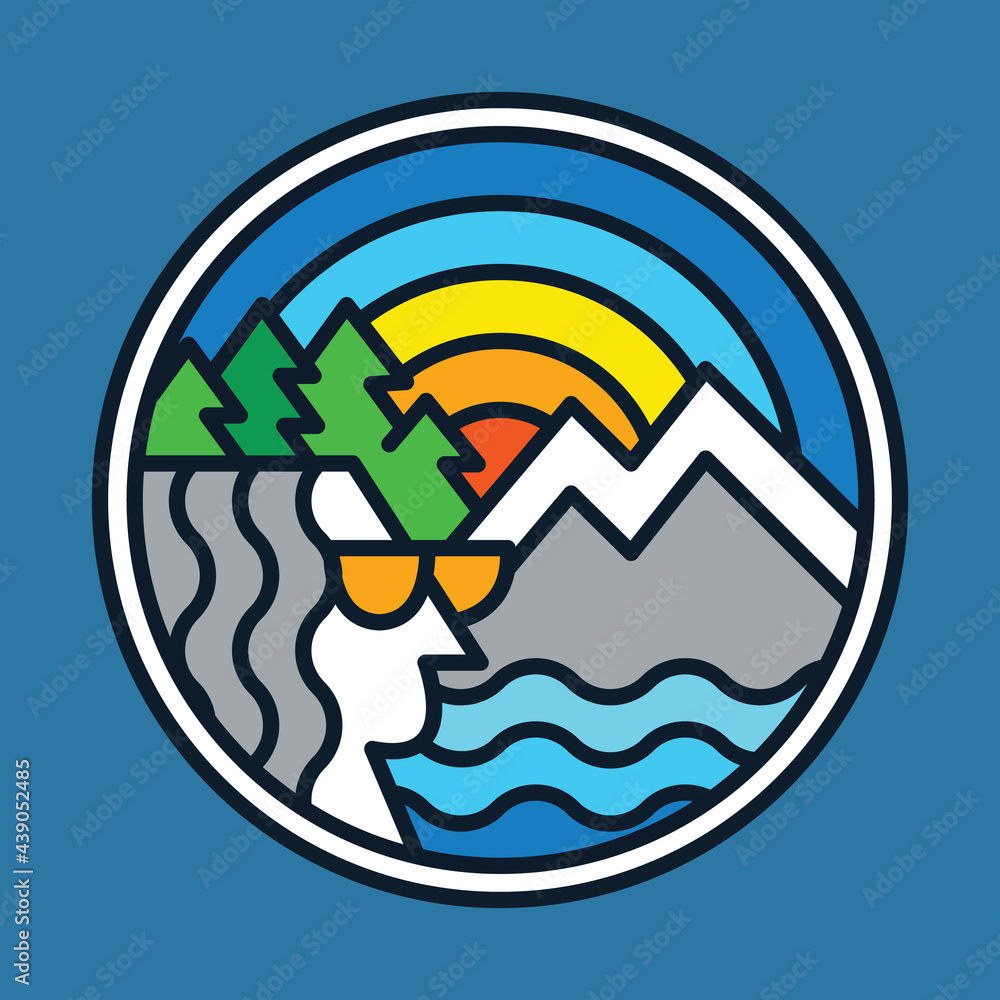 Mountain nature adventure wild colorful graphic illustration vector art t-shirt design
