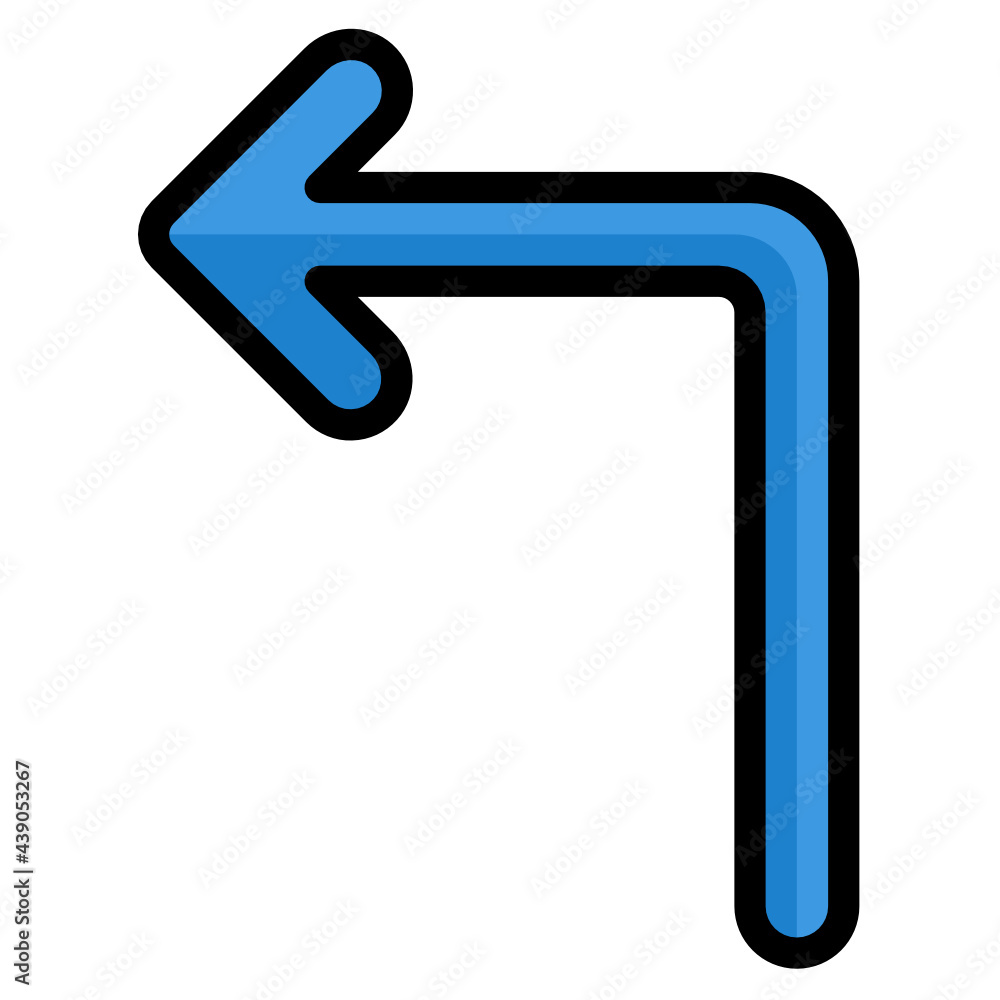 Turn Left line icon Turn Left line icon