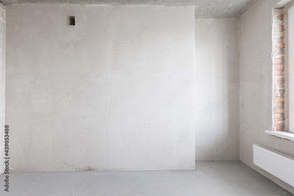 interior of the apartment without decoration in gray colors interior of the apartment without decoration in gray colors