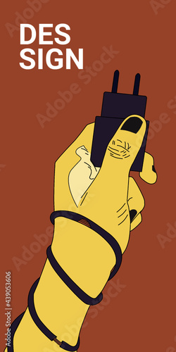 hand holding a  broken charger