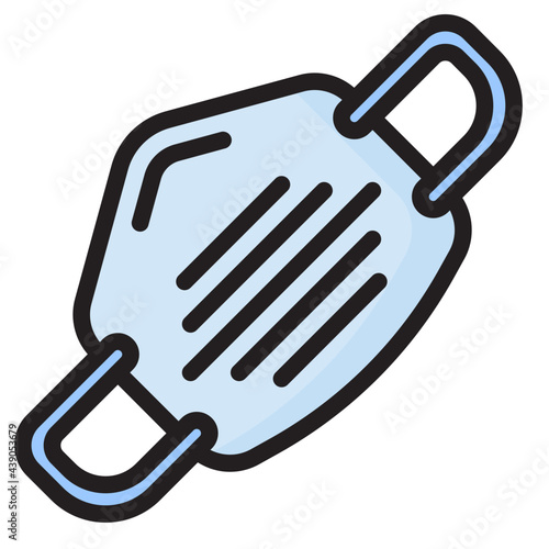 facemask color line style icon