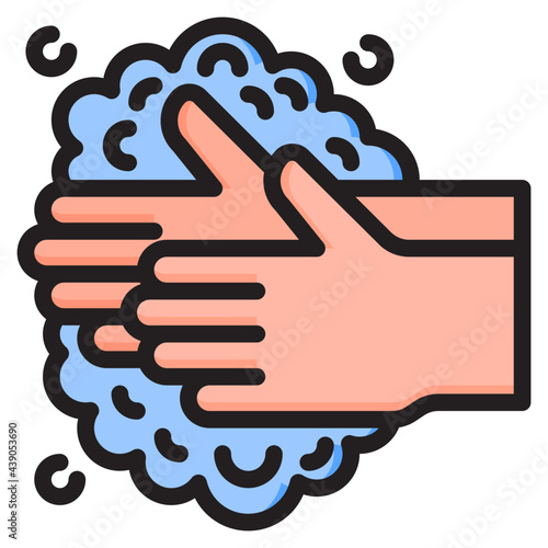 handwash color line style icon