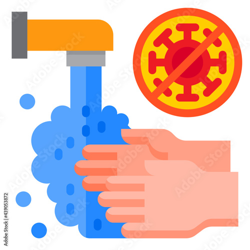 handwash flat style icon
