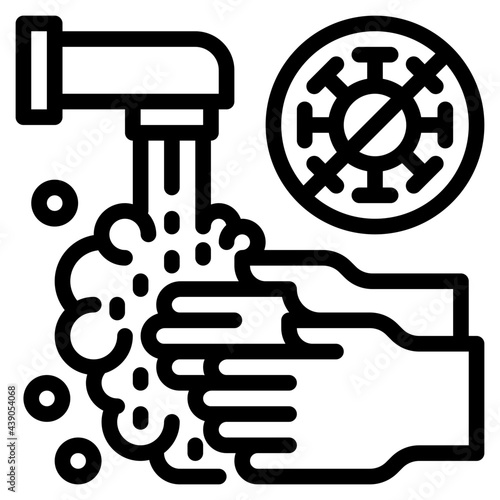 handwash outline style icon