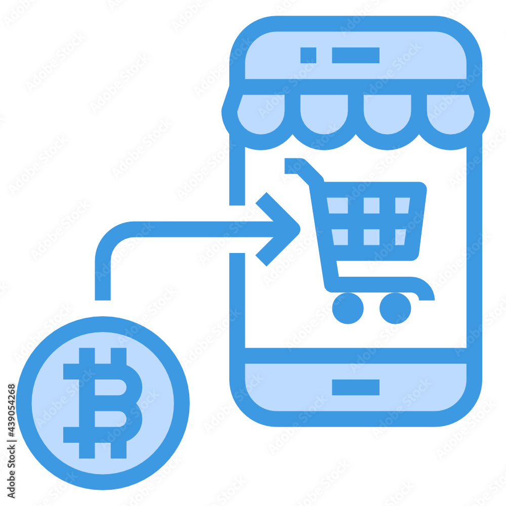 Shopping blue line icon Shopping blue line icon