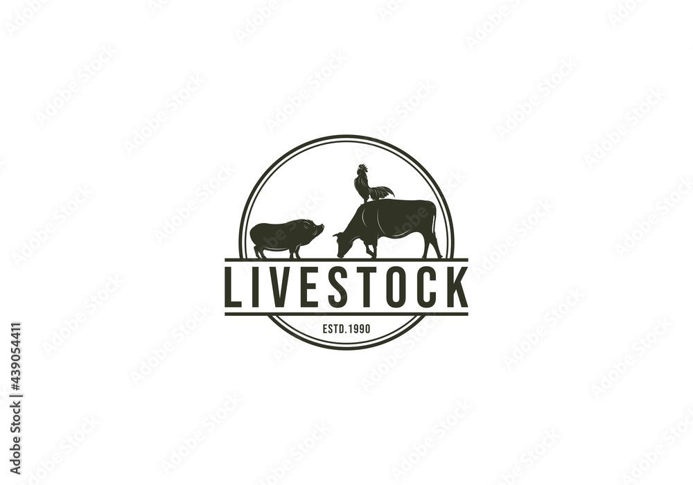 livestock logo in white background livestock logo in white background