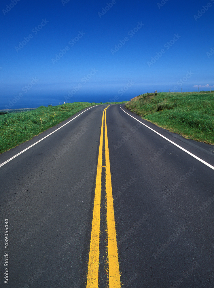 USA, Hawaii, Big Island, Empty road near sea coast USA, Hawaii, Big Island, Empty road near sea coast