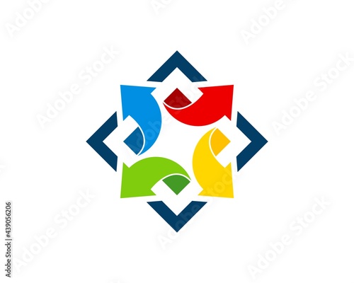 Free Download Square shape with abstract four arrow inside - GFXLoad