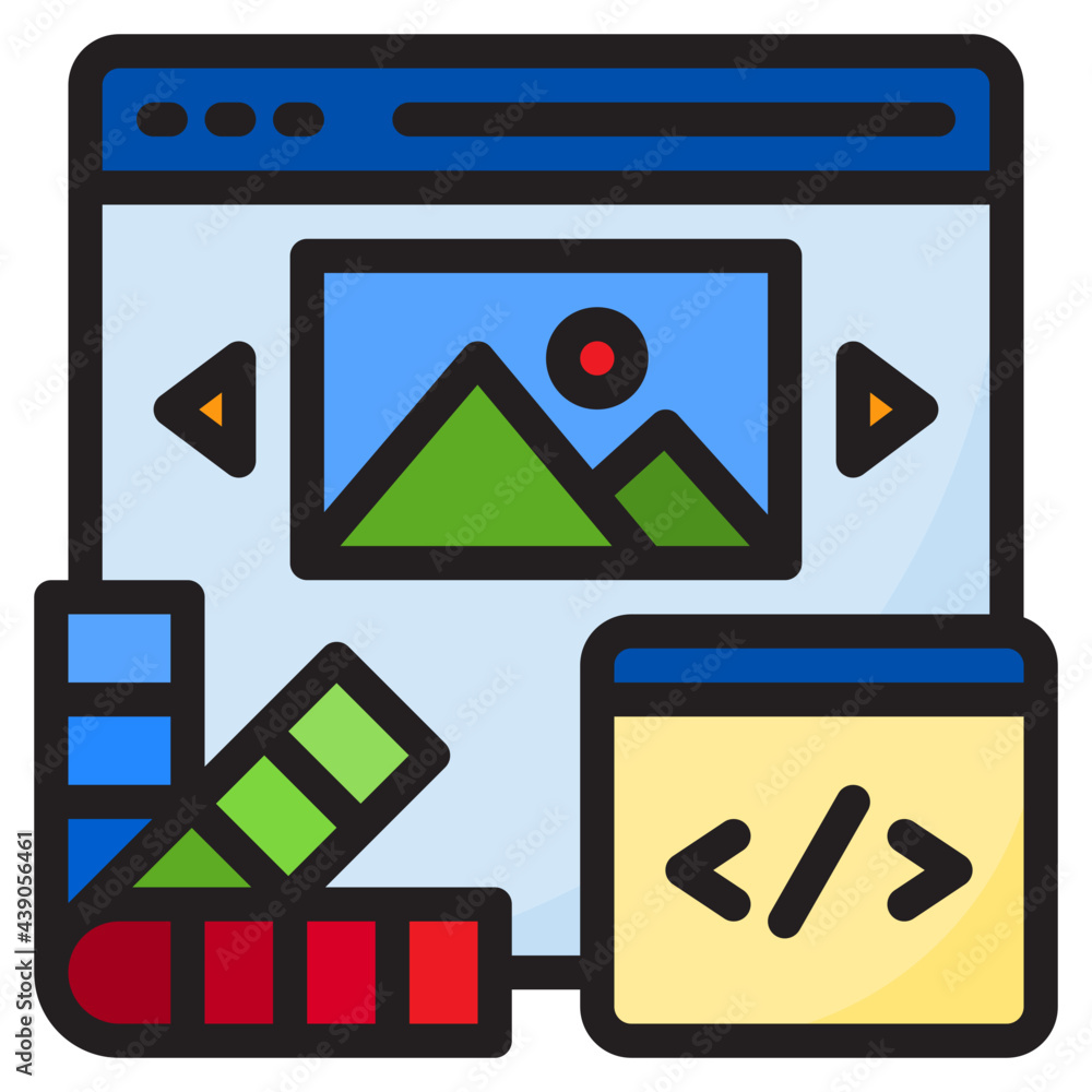 web design color line style icon web design color line style icon
