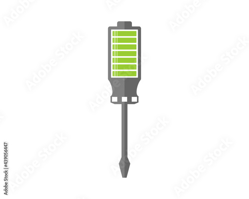 Screwdriver with battery bar inside