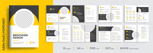 Business brochure template layout design, minimal multipage creative brochure template design, annual report, corporate company profile, editable template layout.