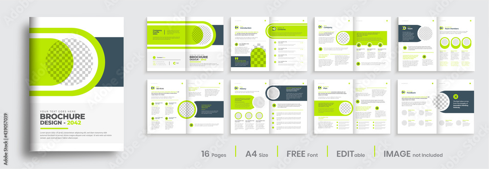 Brochure template layout design, minimal multipage business brochure template design, annual report, corporate company profile, editable template layout. - obrazy, fototapety, plakaty 