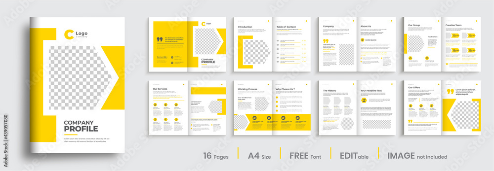 Business brochure template layout design, minimal multipage creative brochure template design, annual report, corporate company profile, editable template layout. - obrazy, fototapety, plakaty 