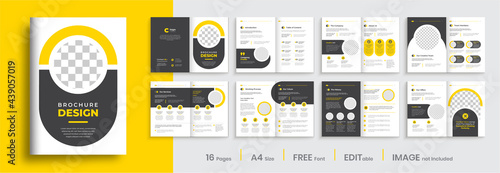 Business brochure template layout design, minimal multipage creative brochure template design, annual report, corporate company profile, editable template layout.