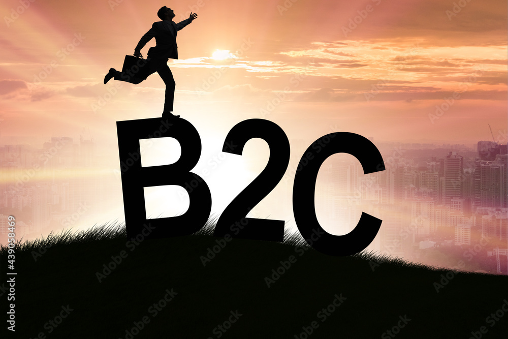 Business to customer concept with businessman Business to customer concept with businessman