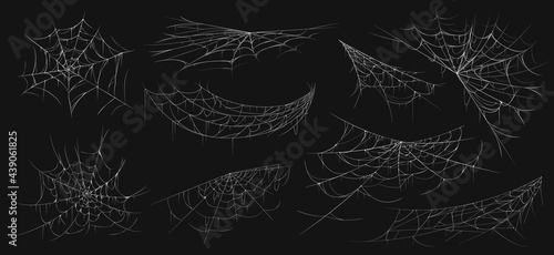 Print op canvas Realistic spider web