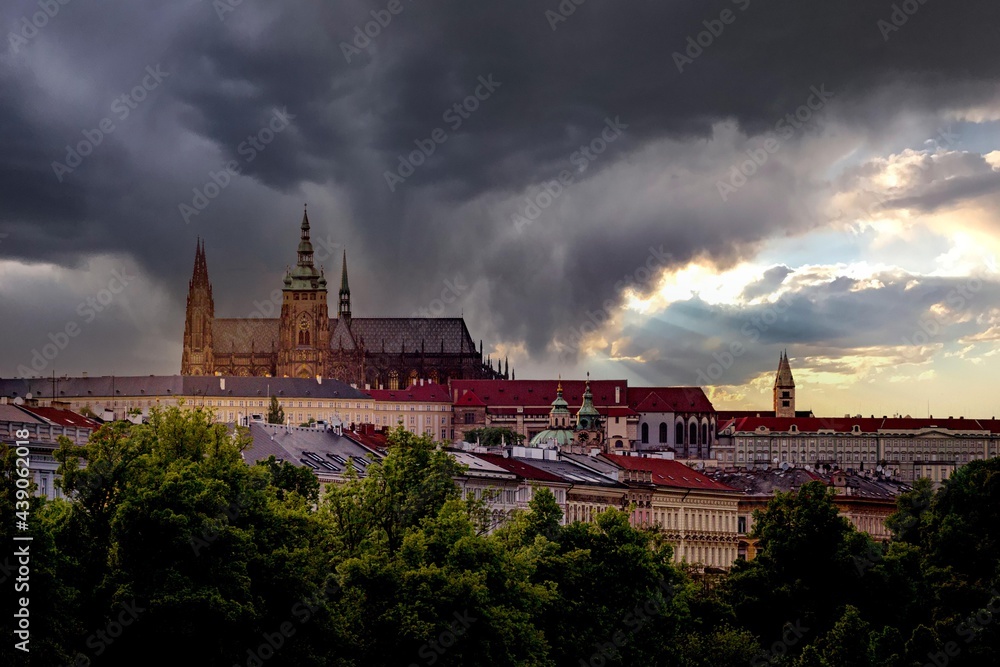 city castle and Charles bridge Prague