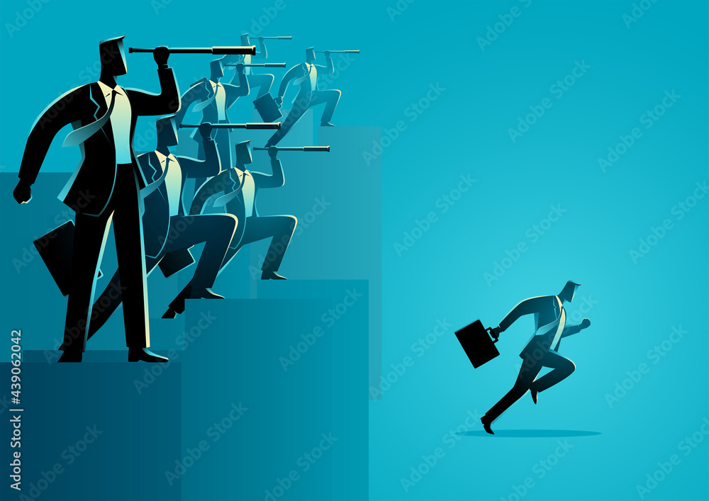 Businessman who has taken action Businessman who has taken action