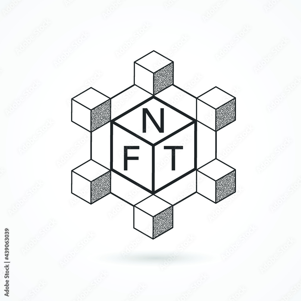 NFT Blockchain Line Icon. Concept of NFT (non fungible token) vector. NFT Blockchain Line Icon. Concept of NFT (non fungible token) vector.