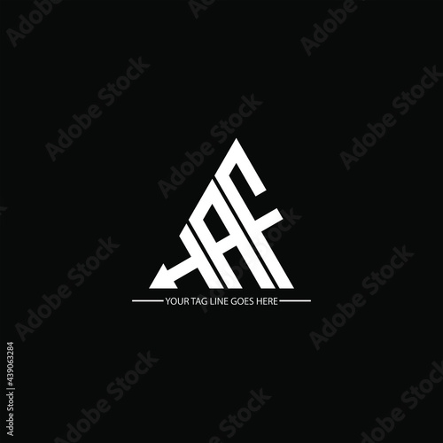 H A F letter logo abstract creative design. H A F unique design