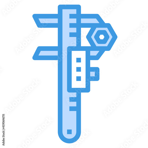 Caliper blue line icon