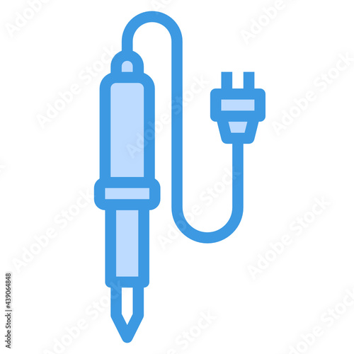 Soldering Iron blue line icon