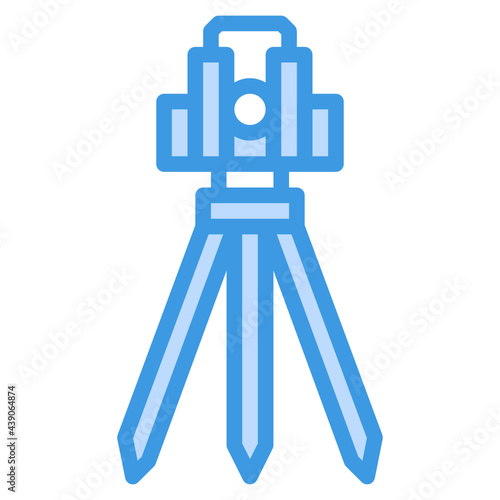 Theodolite blue line icon