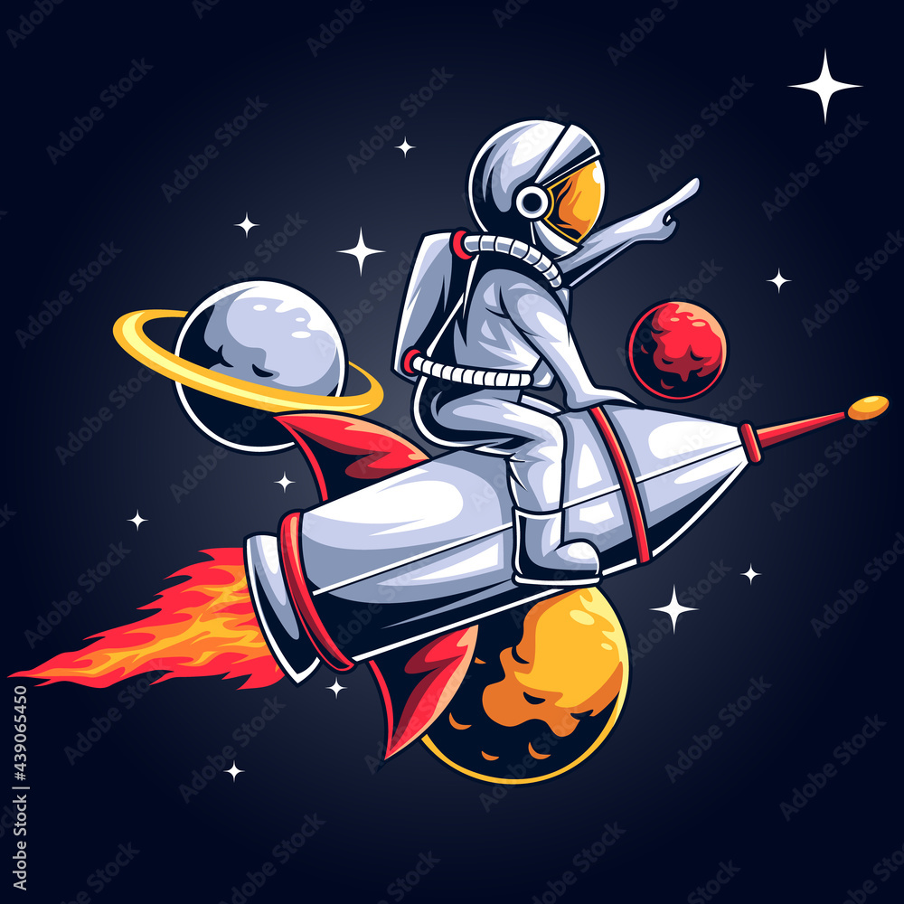 Space astronaut tour vector illustration Space astronaut tour vector illustration