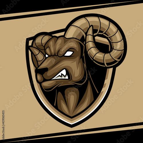 bighorn sheep esport logo mascot illustration  for gaming team and streamer 