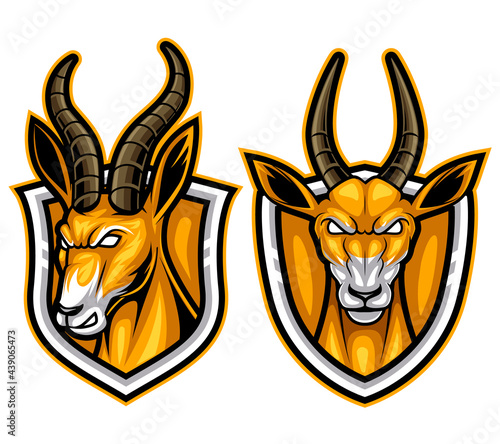 antelopes animal mascot esport logo illustration  for gaming team and streamer