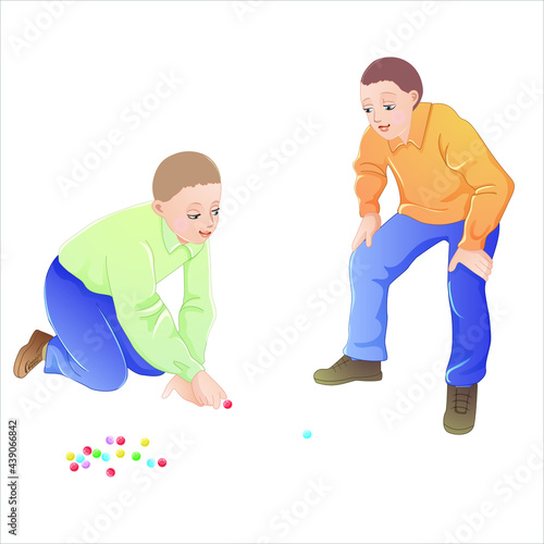 boys playing crystal balls game together