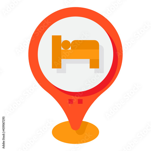 Hotel flat icon
