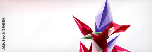 Vector 3d triangles and pyramids abstract background for business or technology presentations, internet posters or web brochure covers