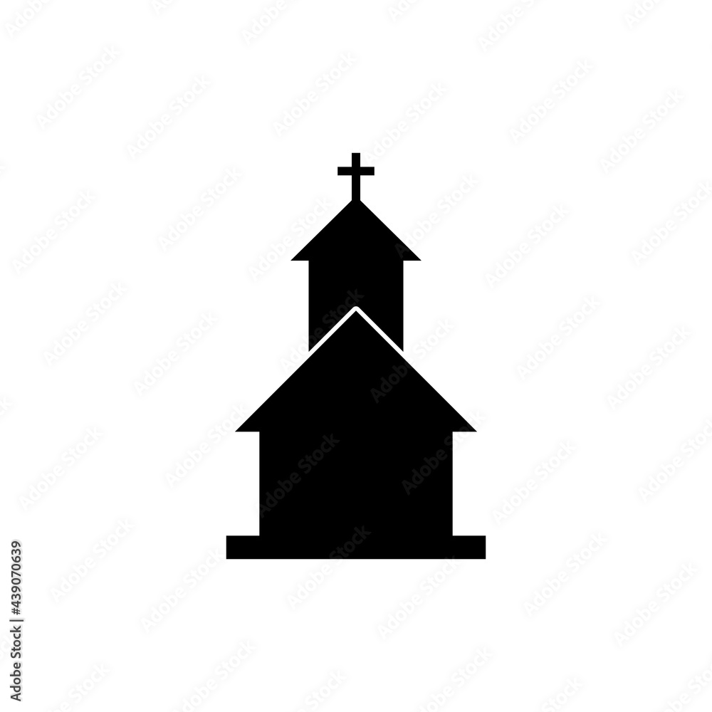 Simple Church icon isolated on white background