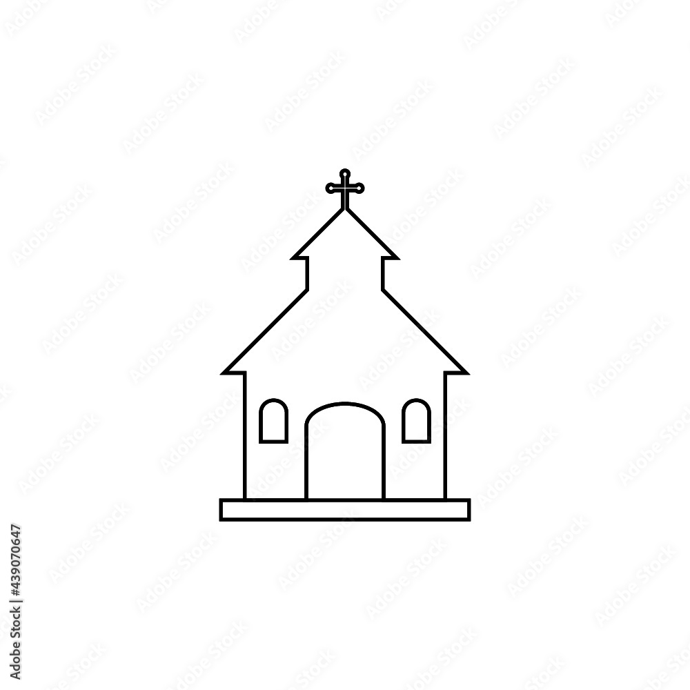 Simple Church icon isolated on white background Simple Church icon isolated on white background