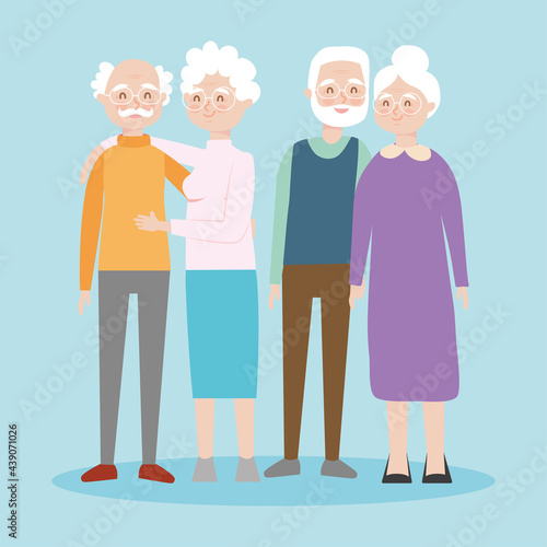 old couples smiling
