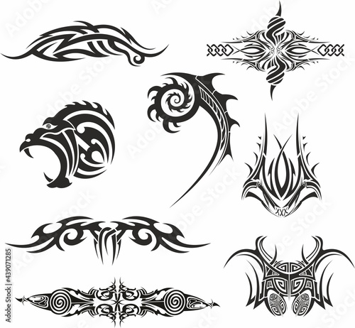 Vector set of celtic symbols and signs. For tattoo, sandblasting, plotter and laser cutting