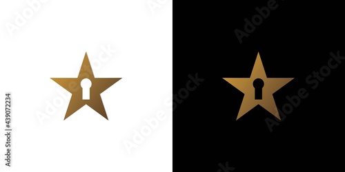 Cool and modern key star logo