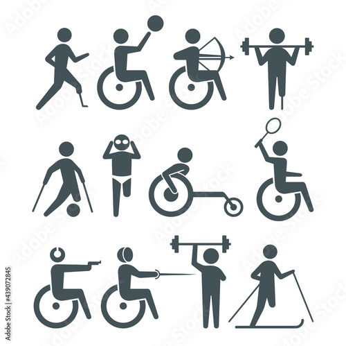 a collections of Athletics disabled icon, vector art.