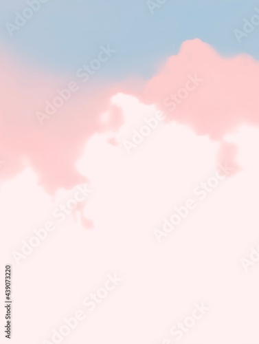幻想的な可愛いふわふわ雲の空3夢可愛いピンク