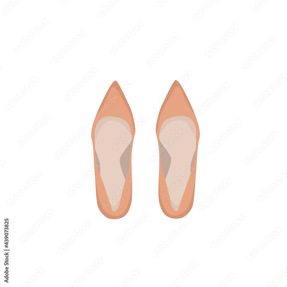Women's summer shoes collection. Top view. Female flip flops, shoes, sneakers. Hand draw vector illustration Women's summer shoes collection. Top view. Female flip flops, shoes, sneakers. Hand draw vector illustration