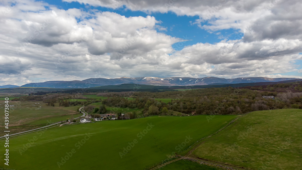 The stunning landscape of the Cairngorms National Park in the Scottish Highlands, UK