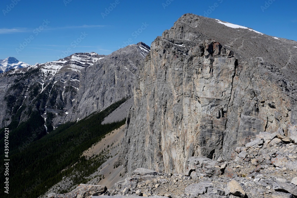 Yamnuska traverse at the front range of the Canadian Rockies Alberta Canada