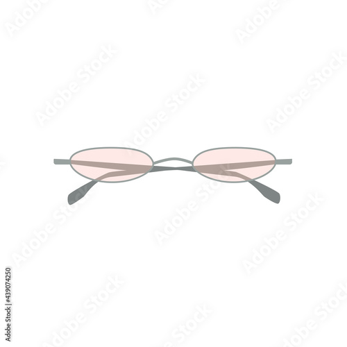 Women's glasses and sunglasses collection. Sunglasses with colored lenses. Female vector accessories. Trendy hand drawn illustration