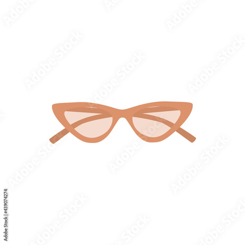 Women's glasses and sunglasses collection. Sunglasses with colored lenses. Female vector accessories. Trendy hand drawn illustration