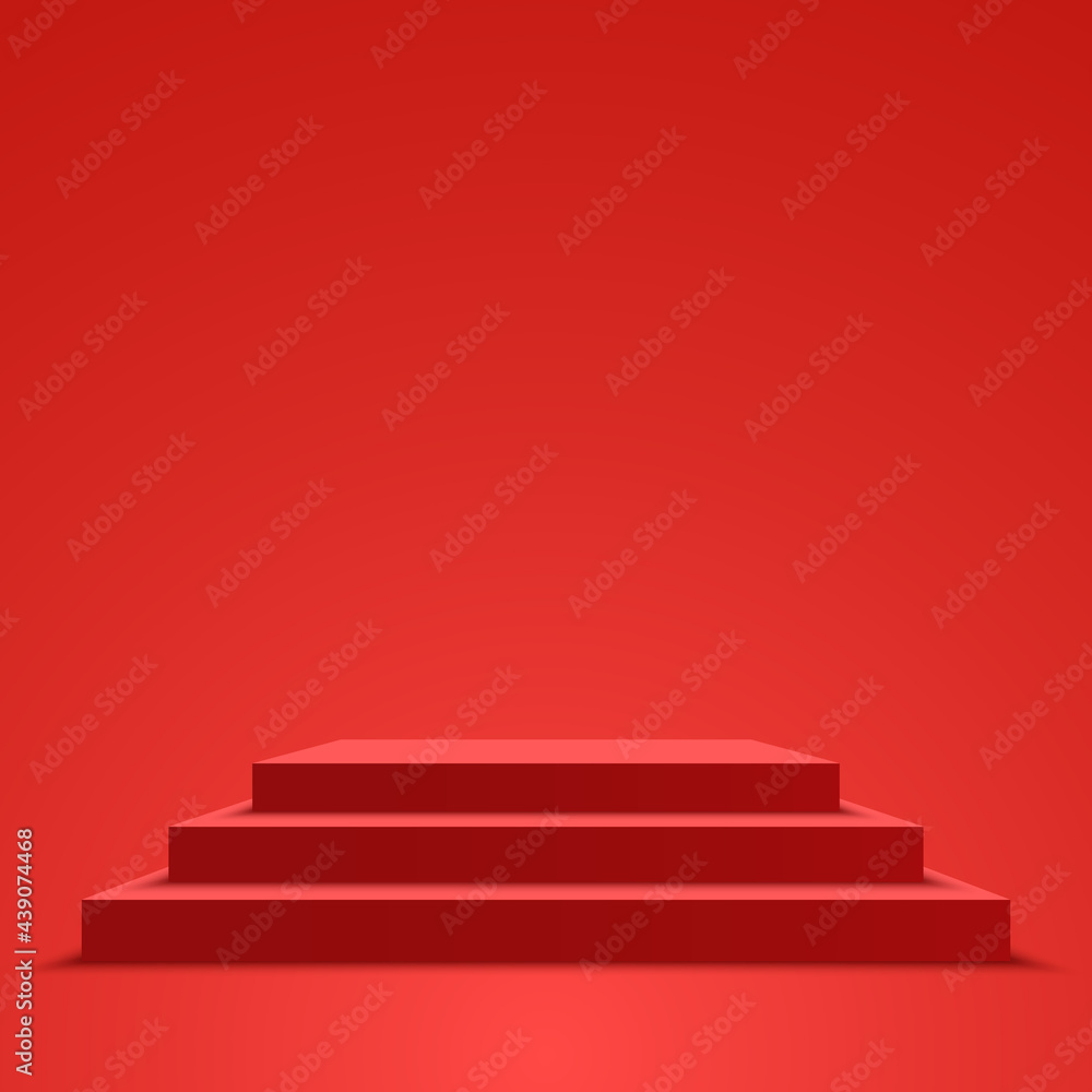 Red podium. Pedestal. Vector illustration. Red podium. Pedestal. Vector illustration.