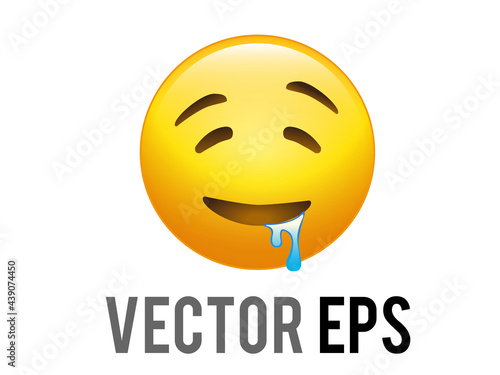 Vector gradient yellow drooling, hungry face icon