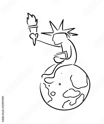 Statue of finding freedom cartoon