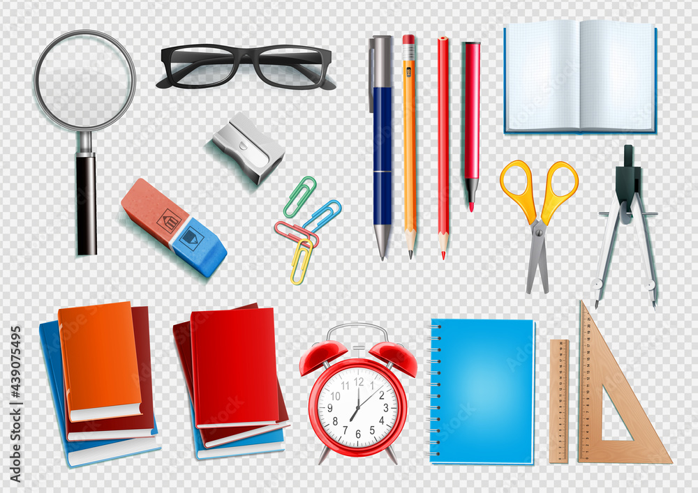 set of office objects for back to school set of office objects for back to school